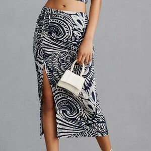 Anthropologie midi floral skirt